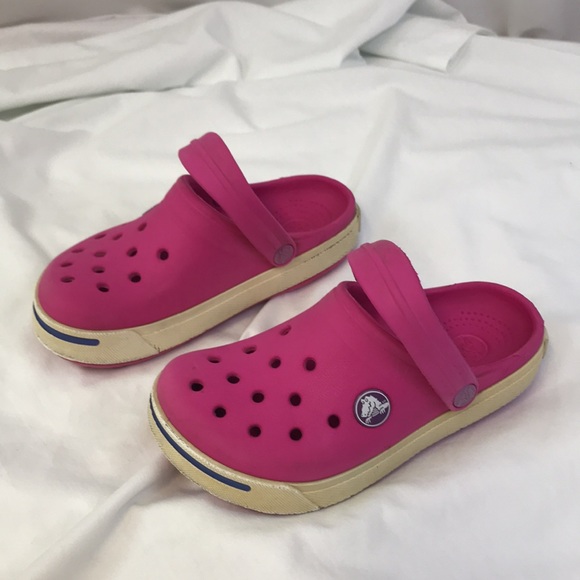 Crocs Crocband~ Little Girls Bubble Gum Pink Size 10/11 - Picture 3 of 7